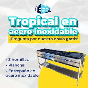 Cocina con 3 hornillas y plancha industrias Jezreel